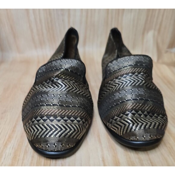 Aerosoles Shoes - AEROSOLES BETUNIA Slip-On Loafer Soft BLACK WITH GOLD DESIGNS Size 9